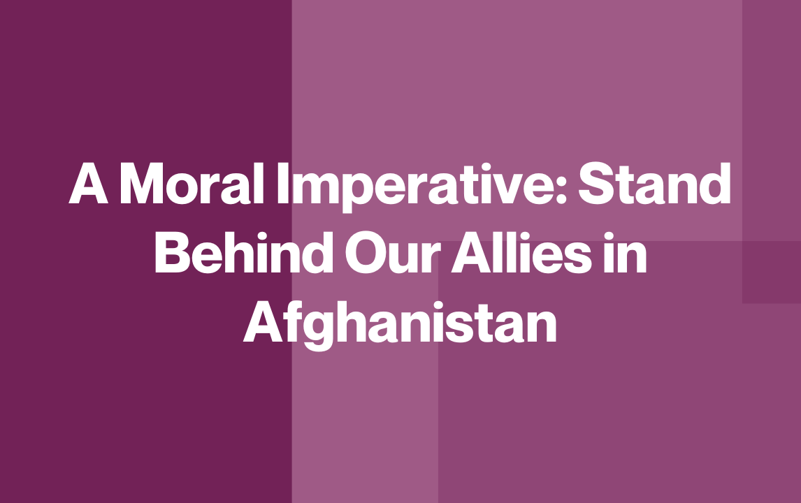 Un impératif moral : Soutenir nos alliés en Afghanistan