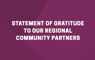Blog title: Statement of Gratitude to Our Regional and Community Partners