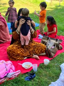 Afghan family enjoys a picnic