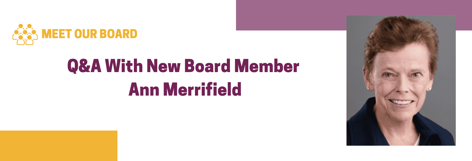 Blog Post Banner: Q&A With New Board Member Ann Merrifield