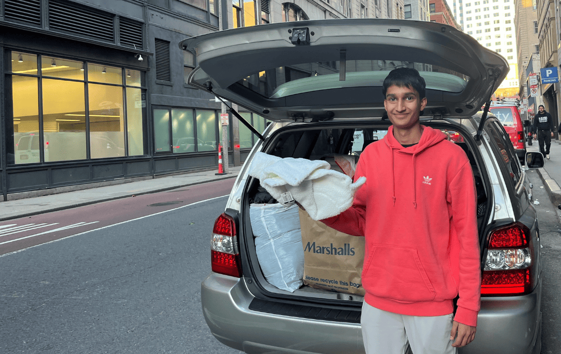 Newton High Schooler Suraj Chaudhry Donates Winter Coats and Warm Words