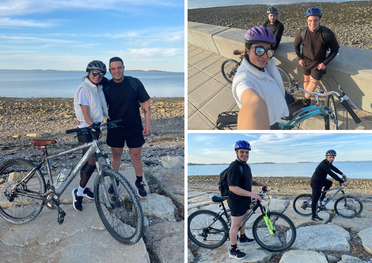 Boston clients on bike