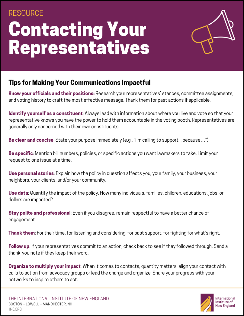 Contact Your Representatives