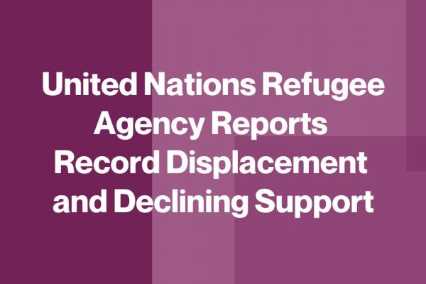 United Nations Refugee Agency Reports Record Displacement and Declining Support